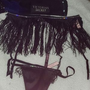 Garter & Panty Fringe Victorias Secret M/L